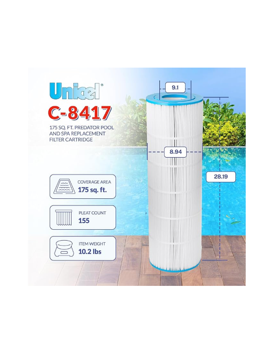 Unicel C-8417 Filter Cartridge Dimensions
